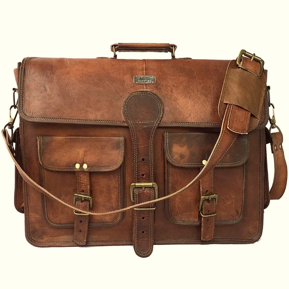 Cuero Vintage Handmade Leather Messenger Bag - Unisex